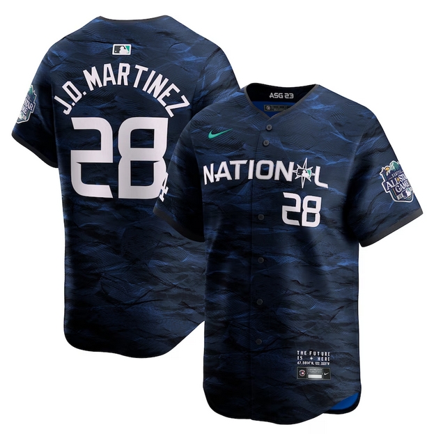 Los Angeles Dodgers #28 J.D. Martinez Royal 2023 All-Star Cool Base Stitched Jersey